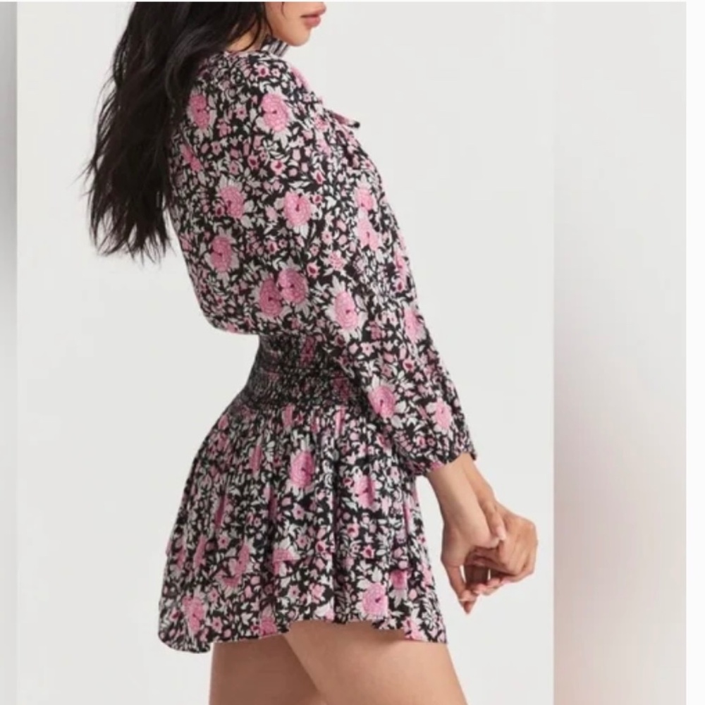 BNEW Love Shack Fancy Netra Mini Dress Raspberry Spice with Original Box size P